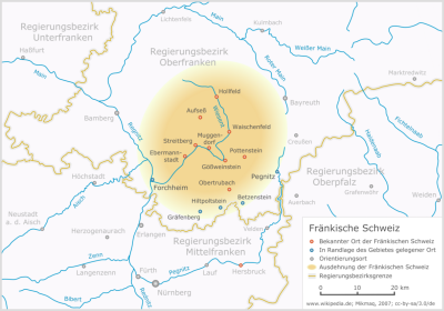 Abbildung 6: Karte der Fränkischen Schweiz