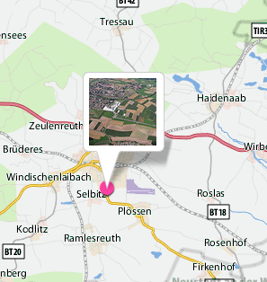 Abbildung 8: Luftbildausschnitt Ortsrandlage Selbitz, Bayern.