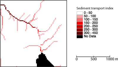Der vom ldd net abgeleitet Sedimenttransportindex .
