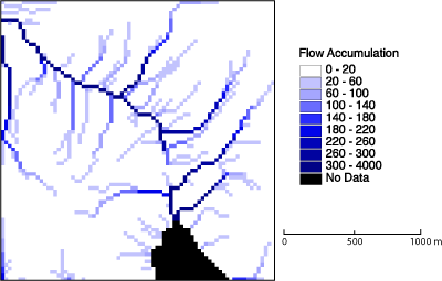 Wasseransammlungen können anhand eines ldd nets errechnet warden.